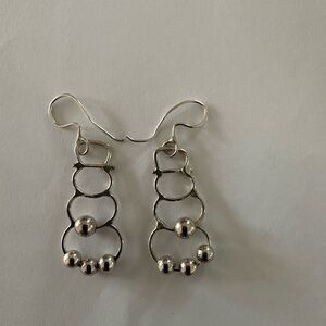 Jenni K Snowman Earrings. Sterling Silver